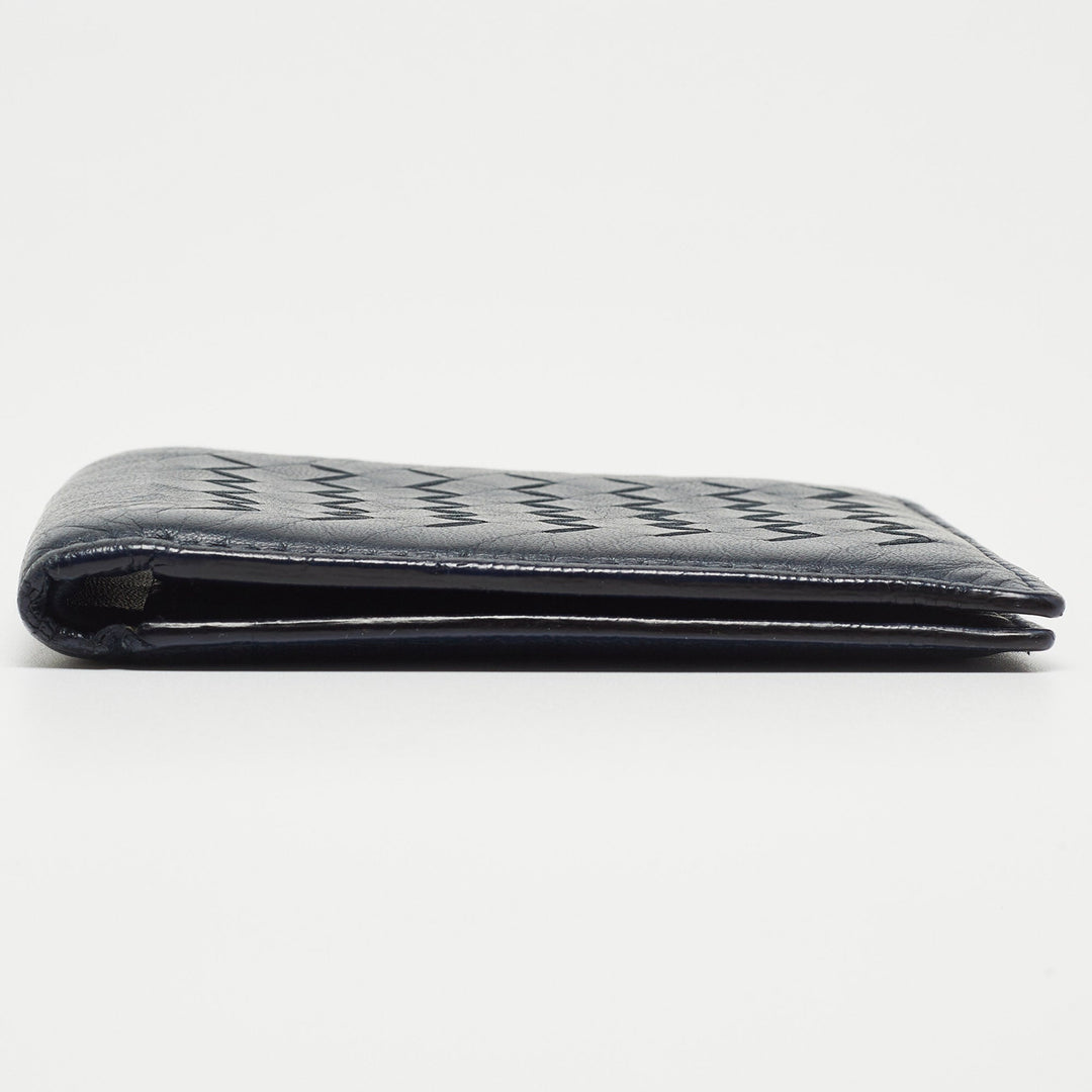 Bottega veneta Blue Intrecciato Leather Bifold Wallet