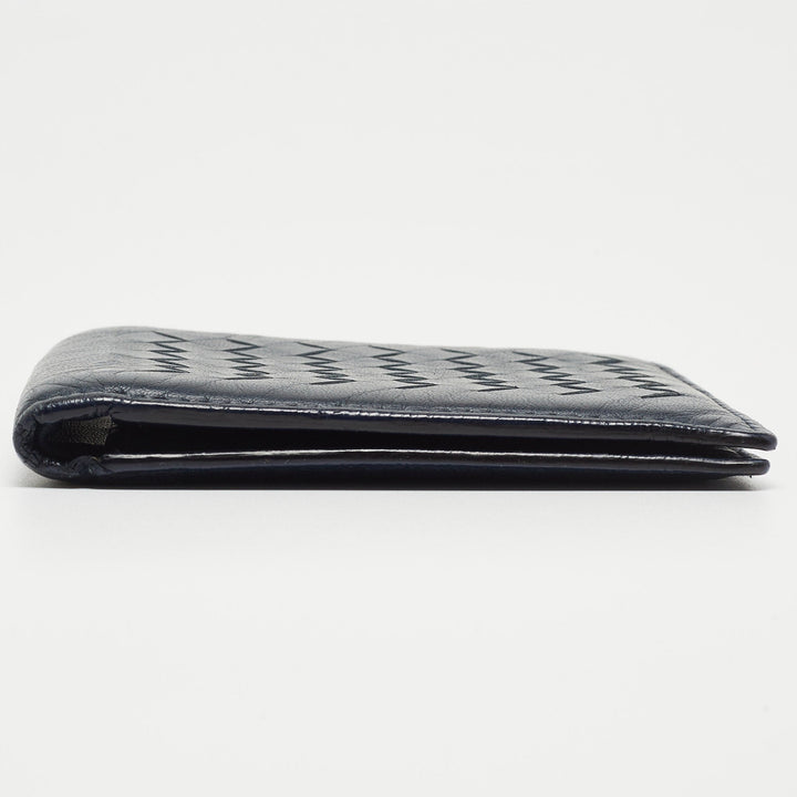 Bottega veneta Blue Intrecciato Leather Bifold Wallet