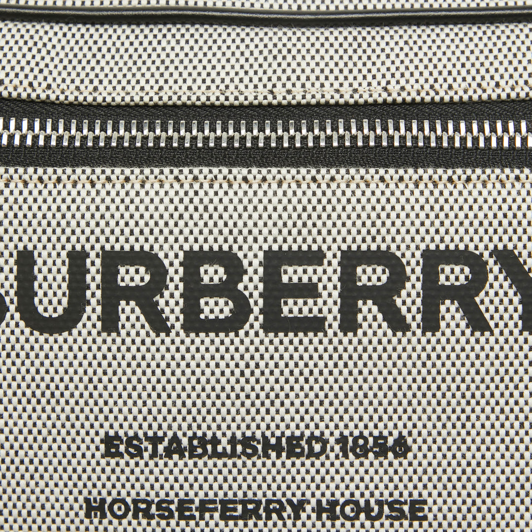 Top Quality Burberry Grey/Black Canvas and Leather West Belt Bag