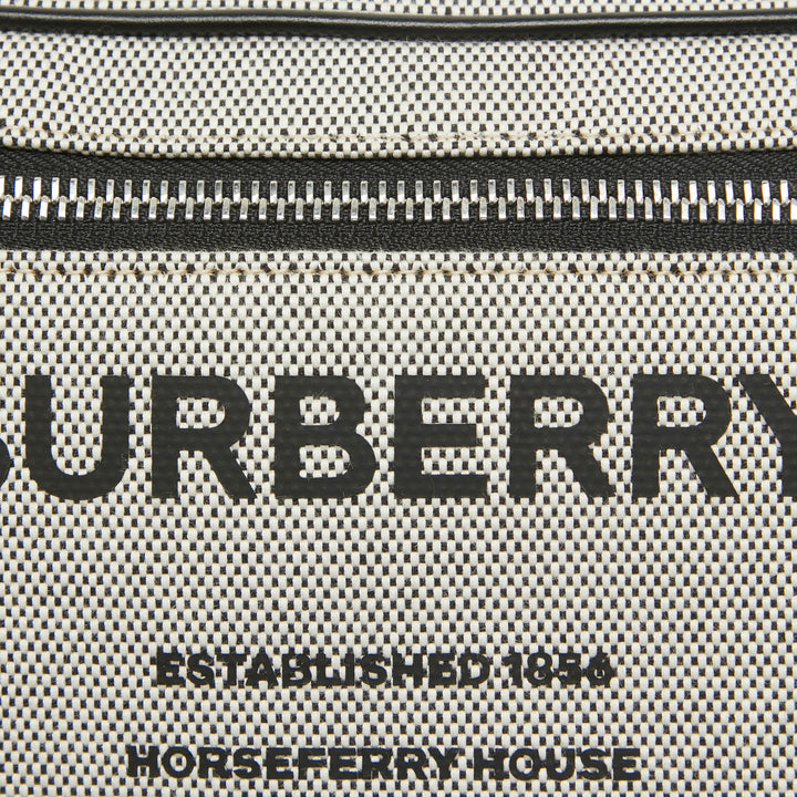 Top Quality Burberry Grey/Black Canvas and Leather West Belt Bag