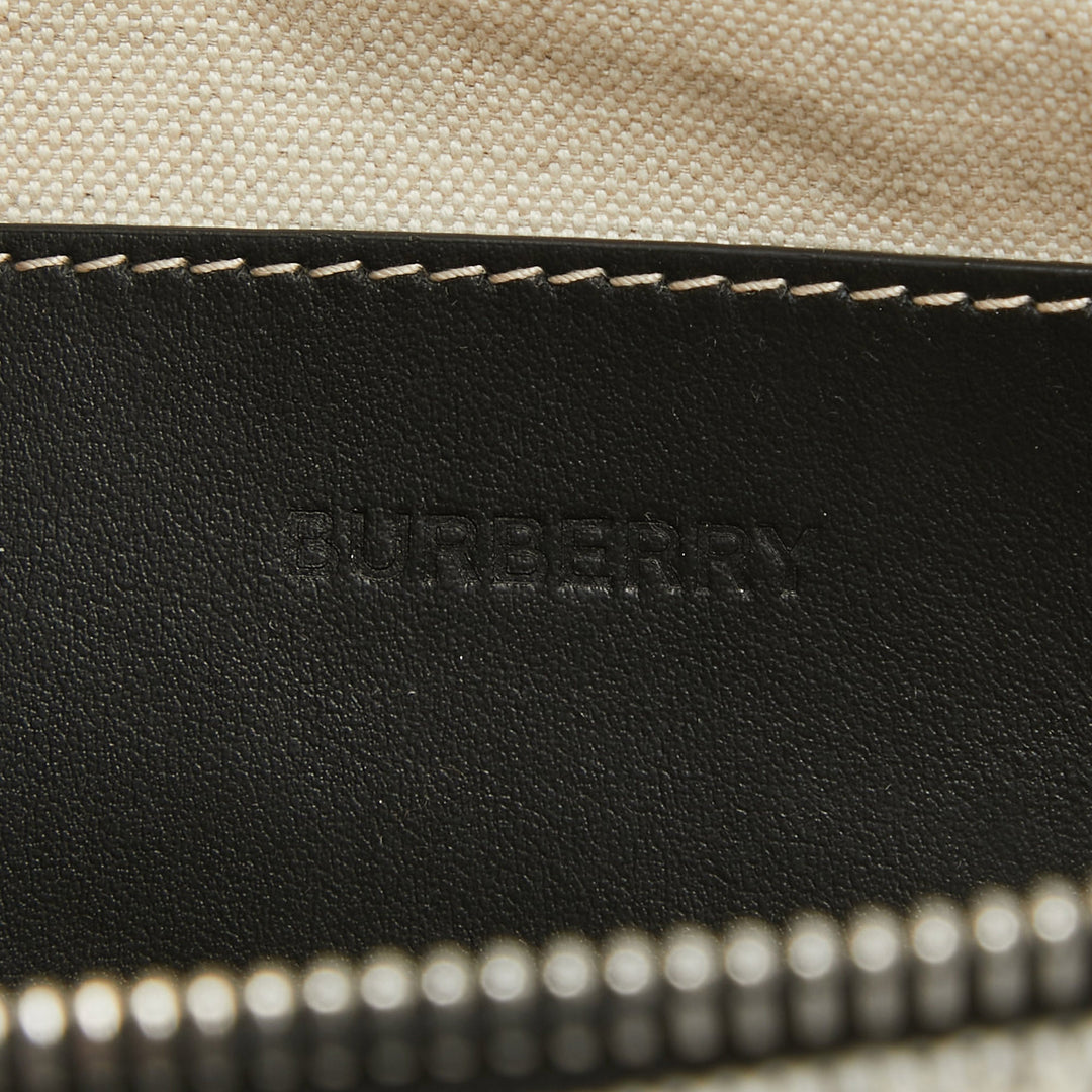Top Quality Burberry Grey/Black Canvas and Leather West Belt Bag