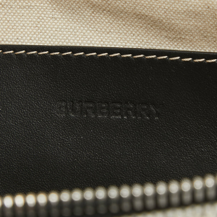 Top Quality Burberry Grey/Black Canvas and Leather West Belt Bag