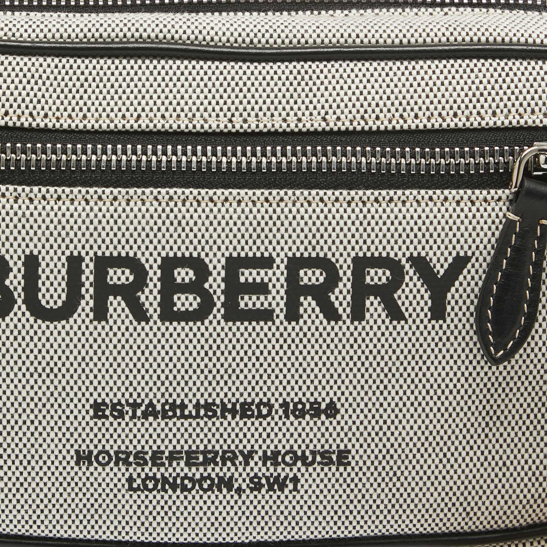 Top Quality Burberry Grey/Black Canvas and Leather West Belt Bag