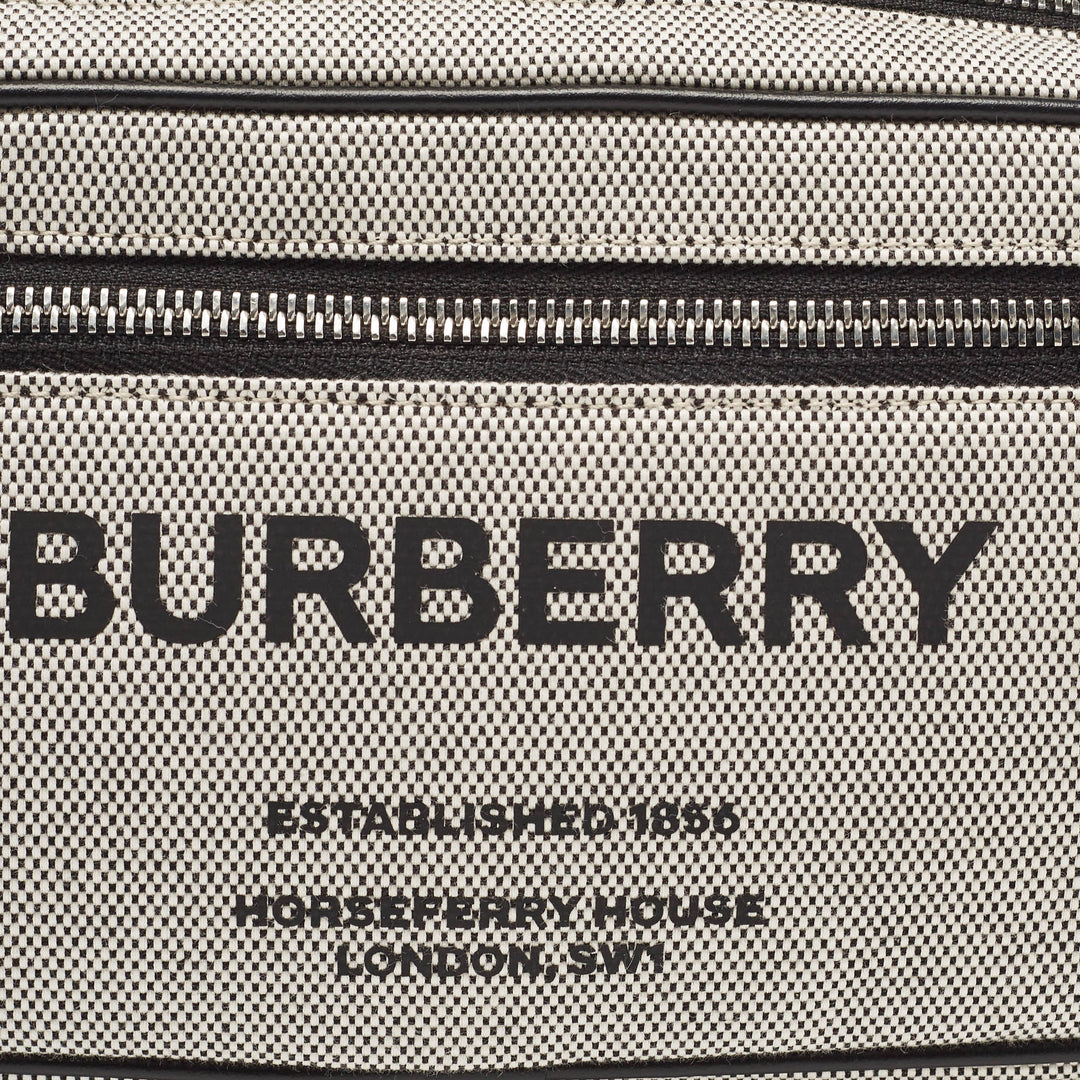 Burberry Grey/Black Canvas and Leather West Belt Bag