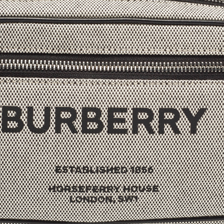 Burberry Grey/Black Canvas and Leather West Belt Bag