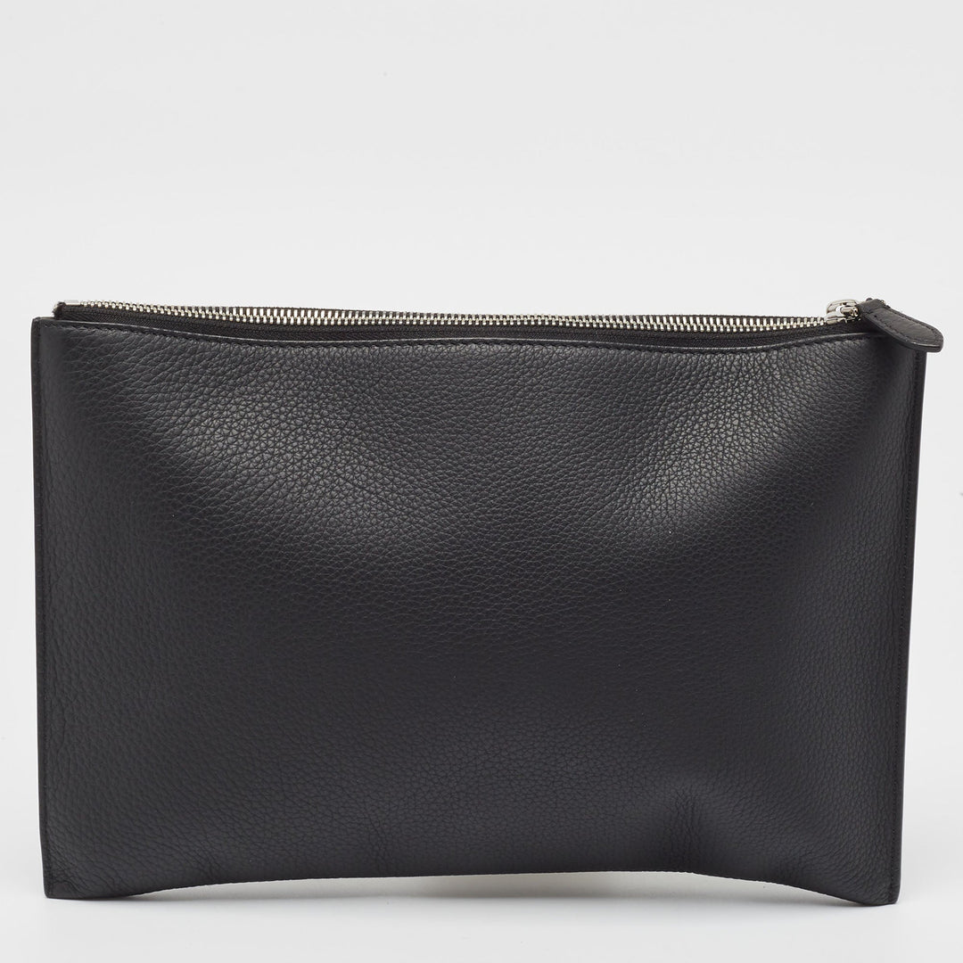 Burberry Black Leather Oscar Zip Pouch