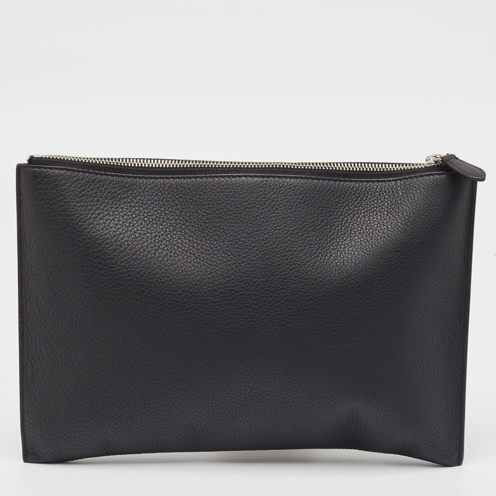 Burberry Black Leather Oscar Zip Pouch