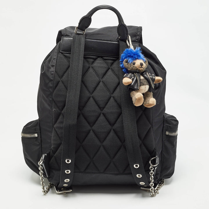 BURBERRY Black Nylon Drawstring Backpack