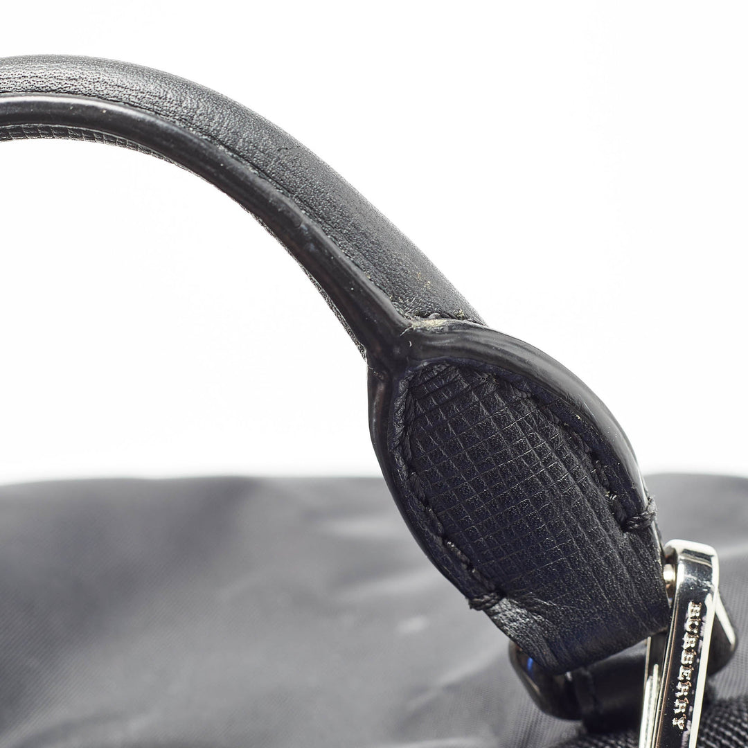 BURBERRY Black Nylon Drawstring Backpack