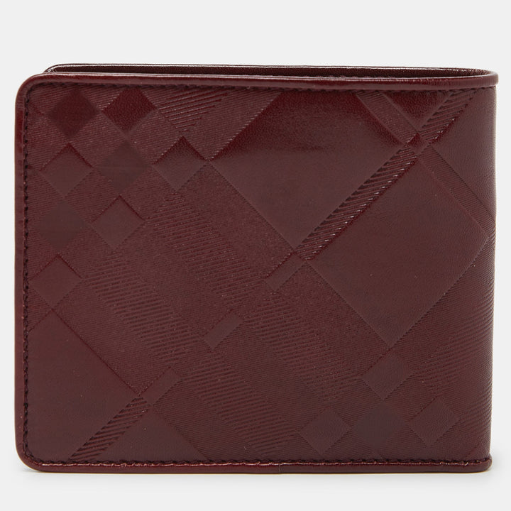 BURBERRY Red Leather Bifold Wallet