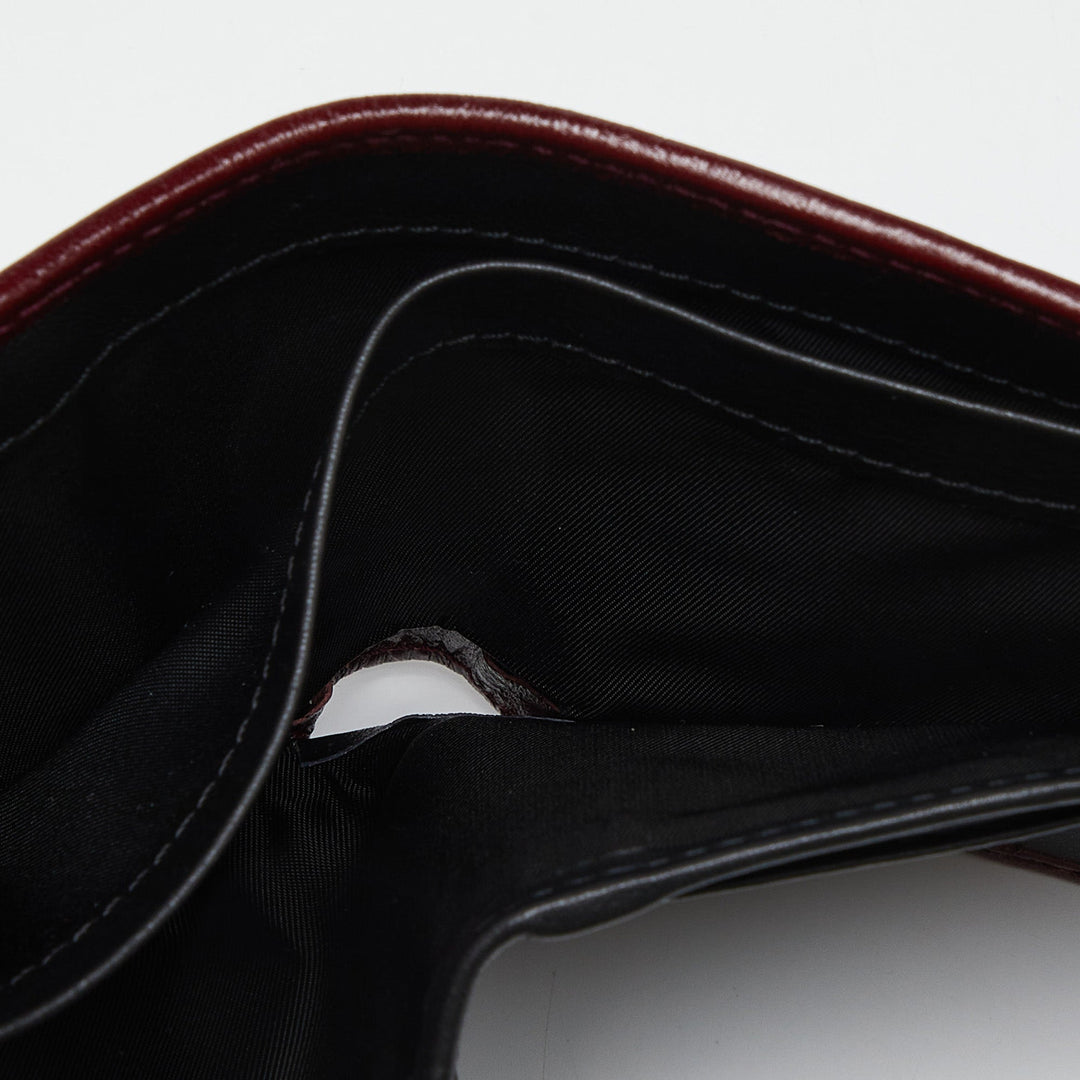 BURBERRY Red Leather Bifold Wallet