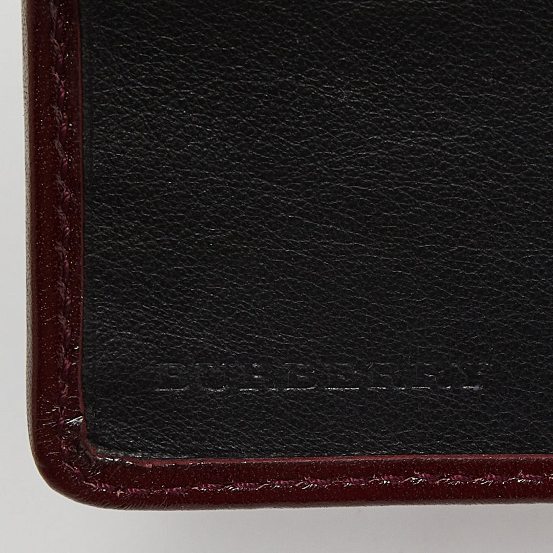 BURBERRY Red Leather Bifold Wallet