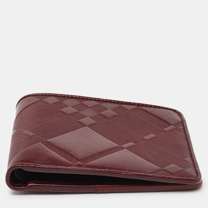 BURBERRY Red Leather Bifold Wallet