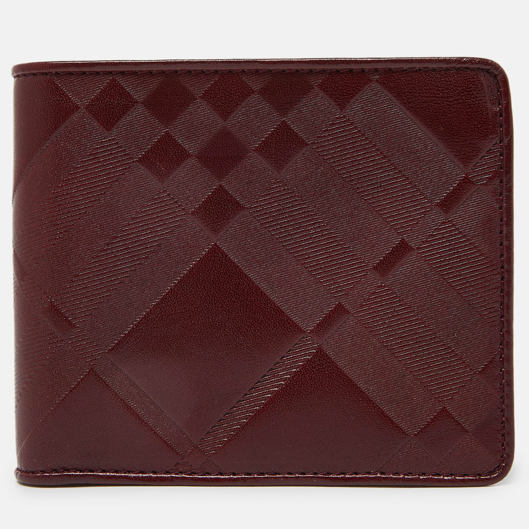 BURBERRY Red Leather Bifold Wallet