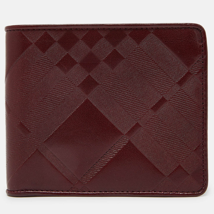 BURBERRY Red Leather Bifold Wallet