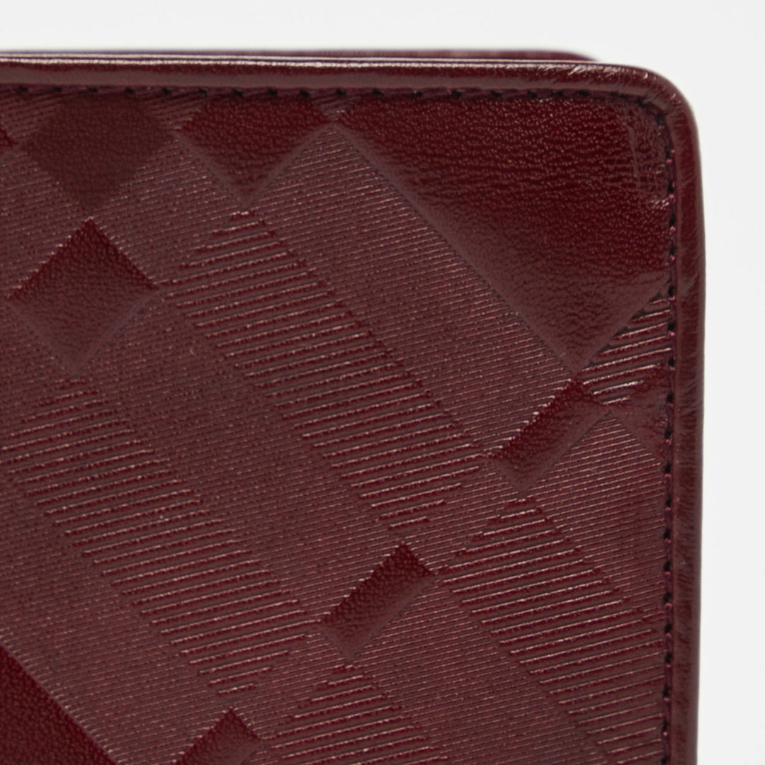 BURBERRY Red Leather Bifold Wallet