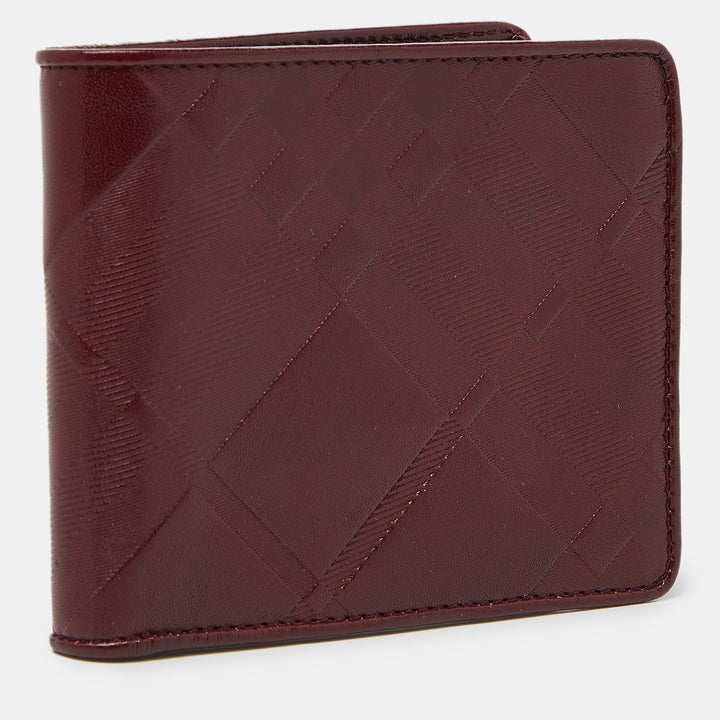 BURBERRY Red Leather Bifold Wallet