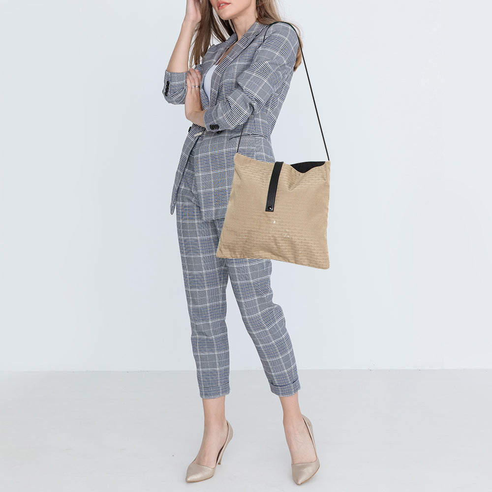 Top quality Dior Beige/Black Oblique Canvas and Mesh Shoulder Bag