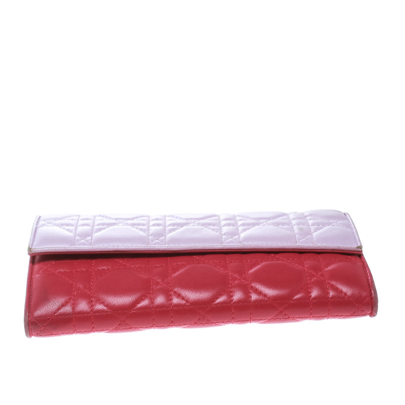 Top quality Dior Two Tone Pink Cannage Leather Lady  Rendez-Vous Wallet