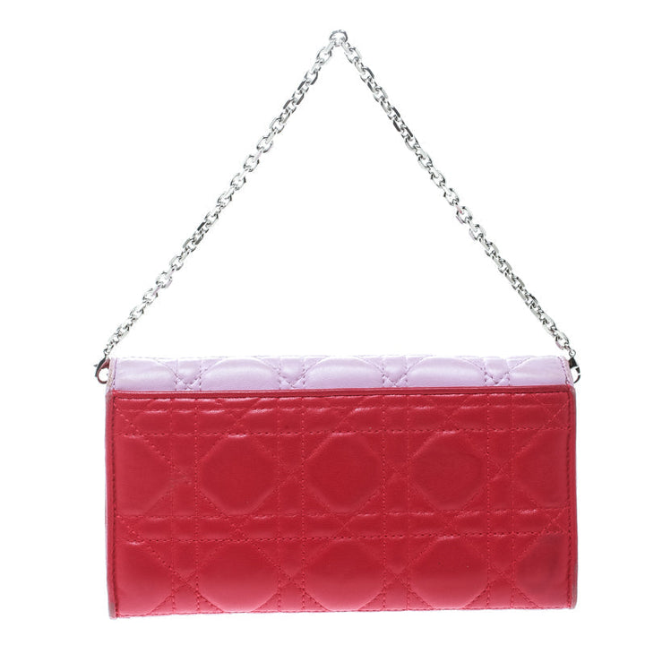 Top quality Dior Two Tone Pink Cannage Leather Lady  Rendez-Vous Wallet