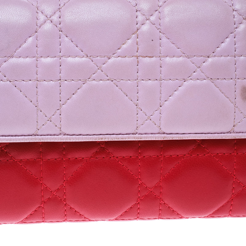 Top quality Dior Two Tone Pink Cannage Leather Lady  Rendez-Vous Wallet