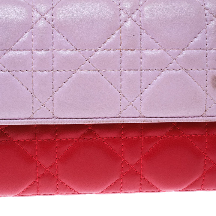 Top quality Dior Two Tone Pink Cannage Leather Lady  Rendez-Vous Wallet