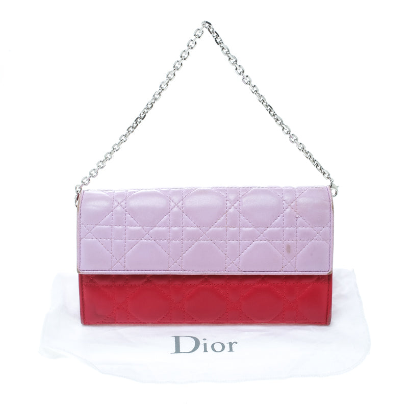 Top quality Dior Two Tone Pink Cannage Leather Lady  Rendez-Vous Wallet