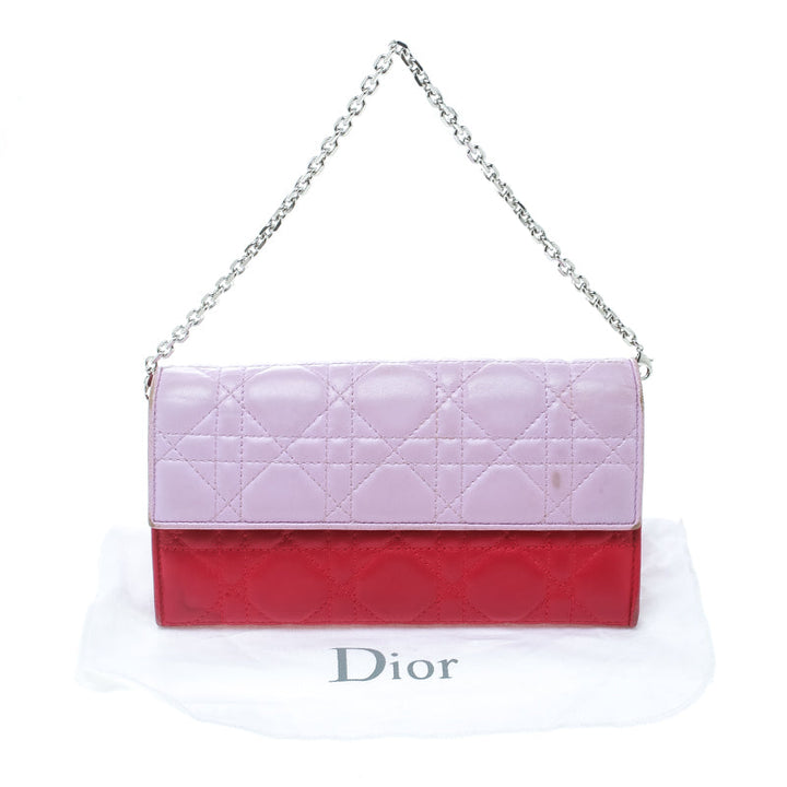 Top quality Dior Two Tone Pink Cannage Leather Lady  Rendez-Vous Wallet