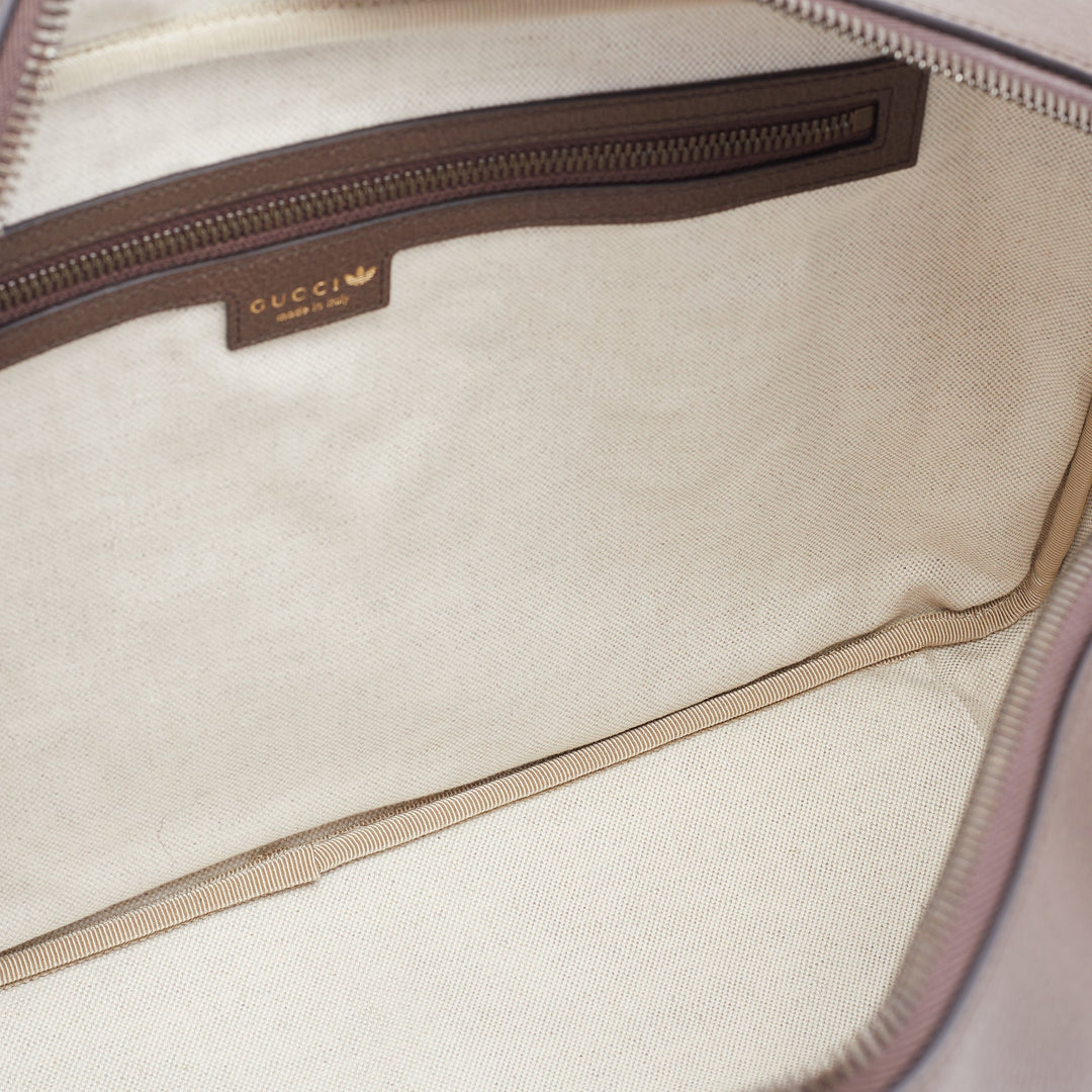 Adidas X Gucci Brown/Beige GG Crystal Canvas And Leather Medium Shoulder Bag