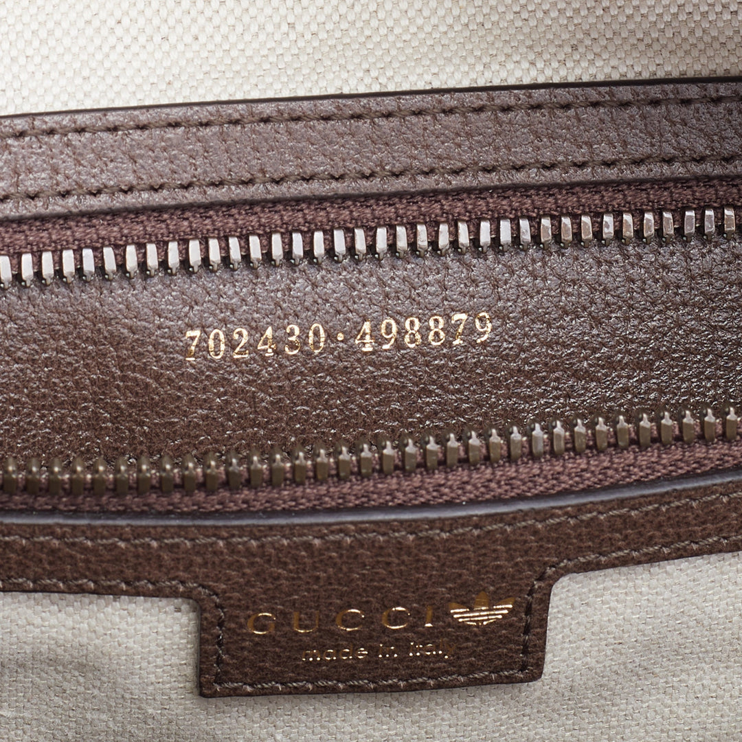 Adidas X Gucci Brown/Beige GG Crystal Canvas And Leather Medium Shoulder Bag