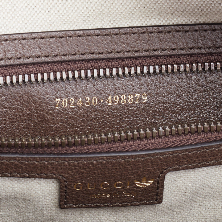 Adidas X Gucci Brown/Beige GG Crystal Canvas And Leather Medium Shoulder Bag