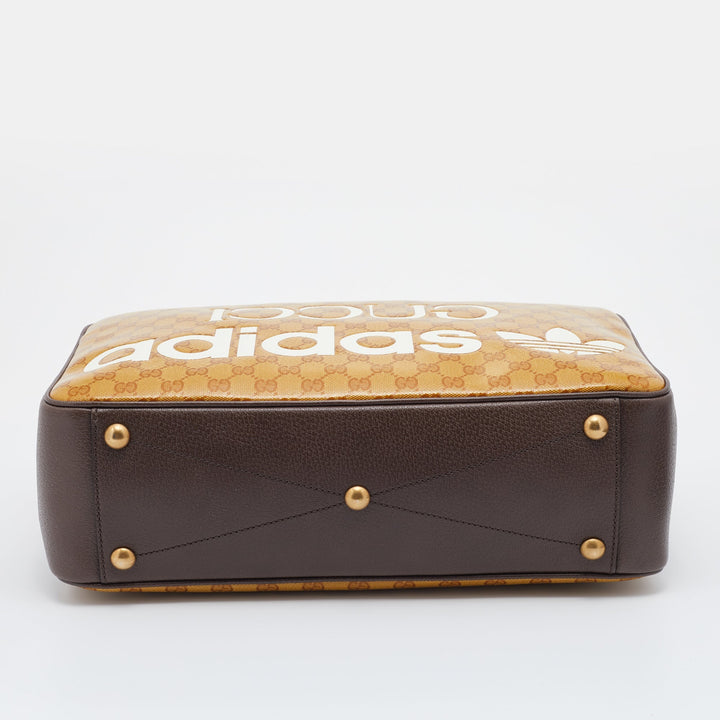 Adidas X Gucci Brown/Beige GG Crystal Canvas And Leather Medium Shoulder Bag
