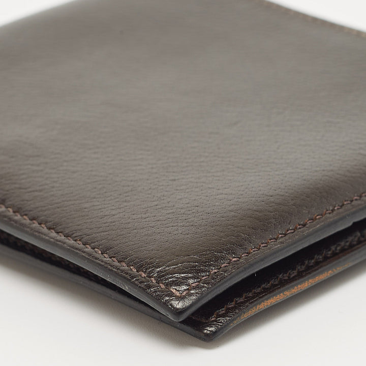 Top quality Hermes Macassar Evergrain Leather Vintage Bifold Wallet