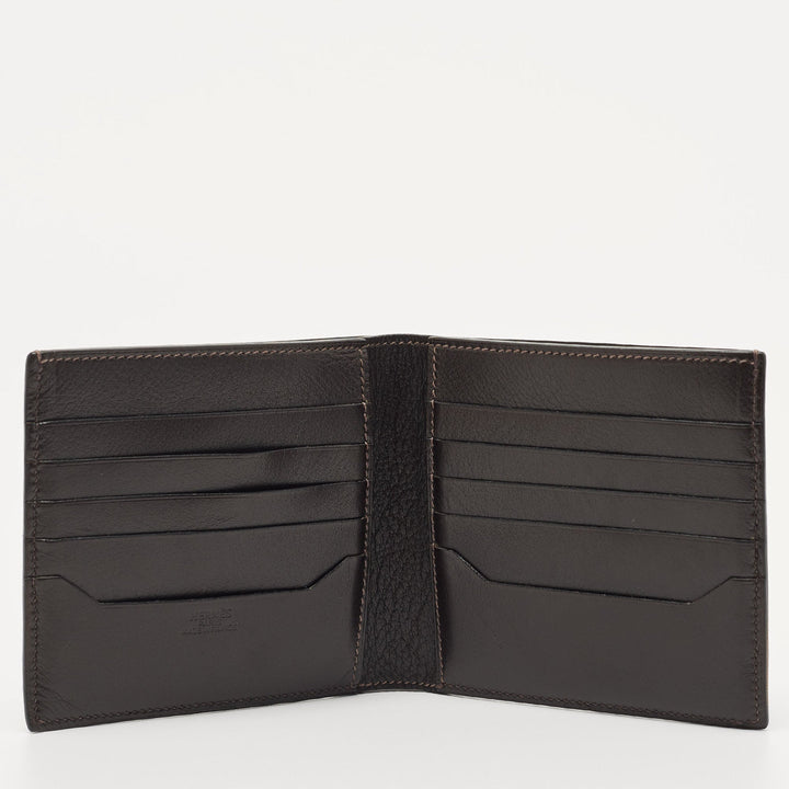 Top quality Hermes Macassar Evergrain Leather Vintage Bifold Wallet