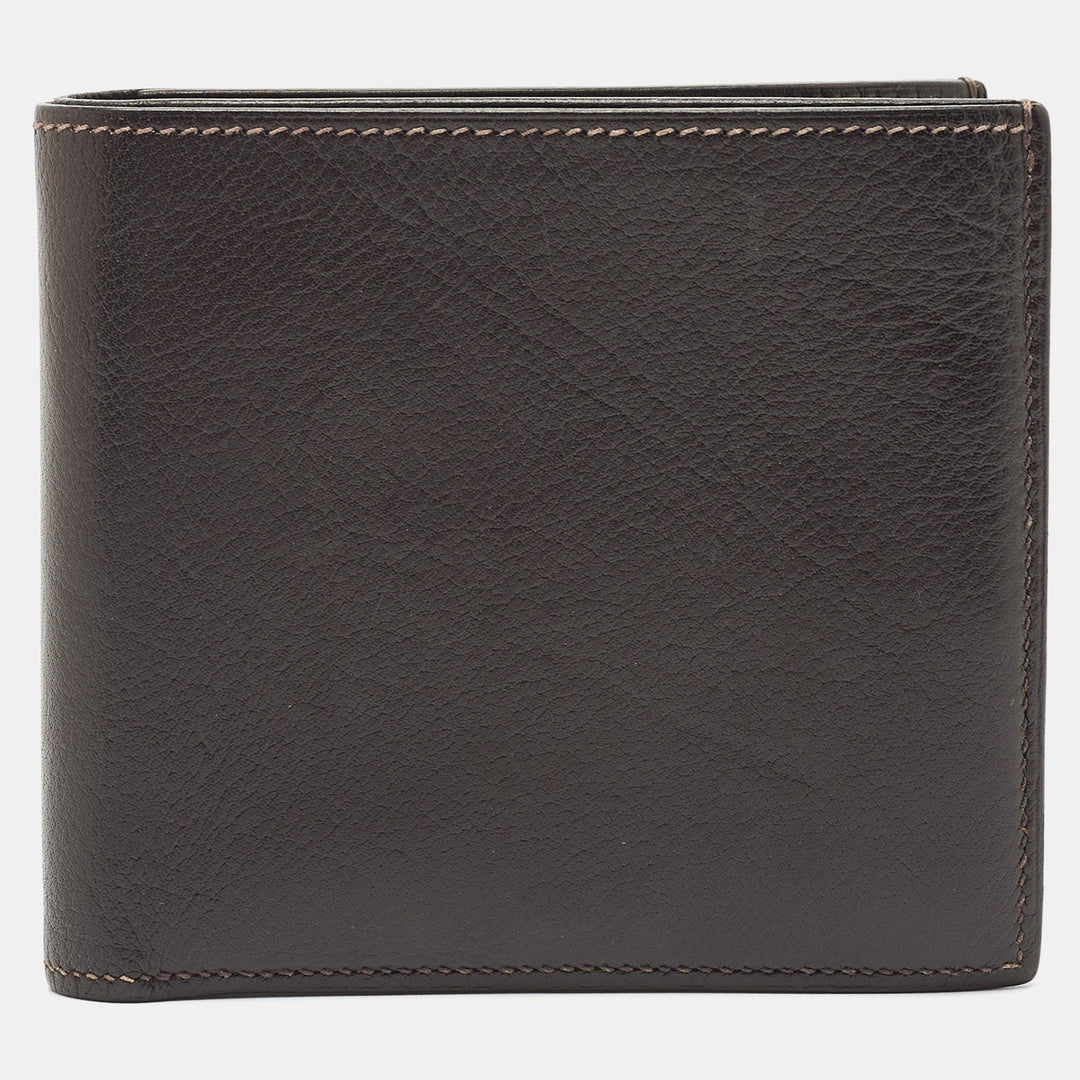 Hermes Macassar Evergrain Leather Vintage Bifold Wallet
