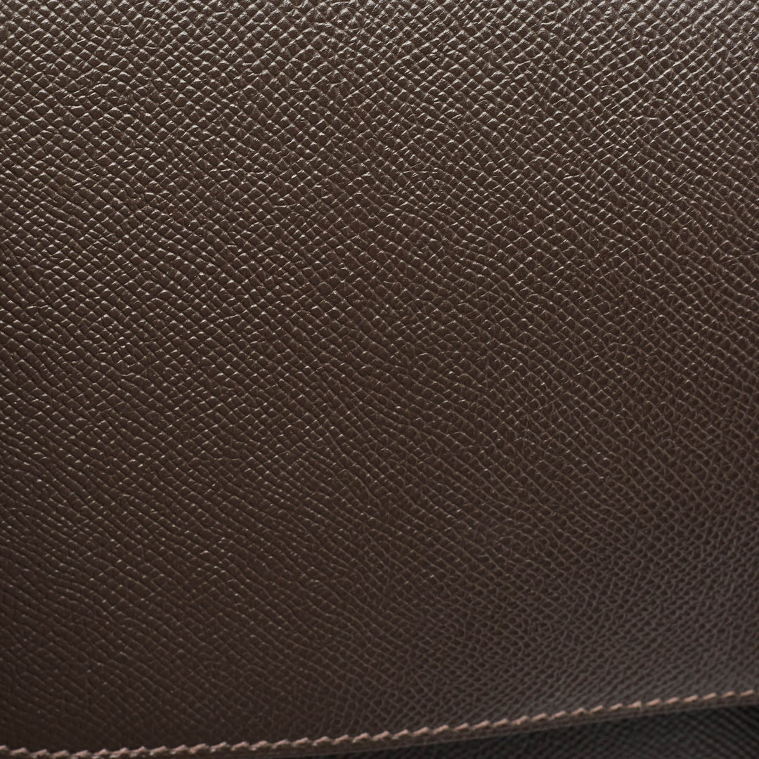 Premium Handmade Hermes Ebene/Vert Verone Epsom Leather Sac a Depeches 38 Briefcase