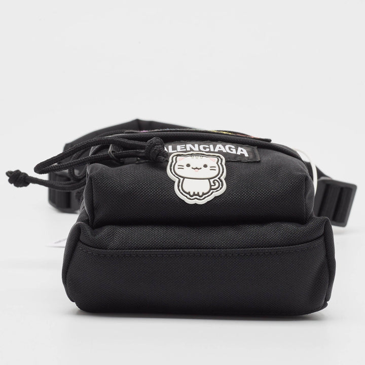 balenciaga Black Nylon Mini Gamer Patch Backpack Crossbody Bag