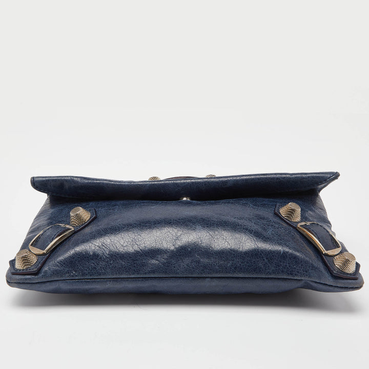 Top Quality Balenciaga Blue Leather Giant 21 Envelope Clutch