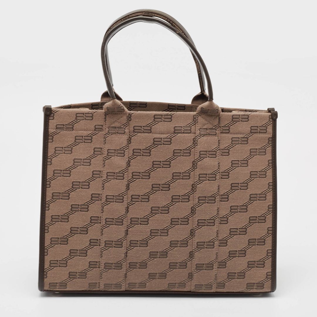Top Quality Balenciaga Beige/Brown BB Monogram Canvas and Leather Medium Hardware Tote