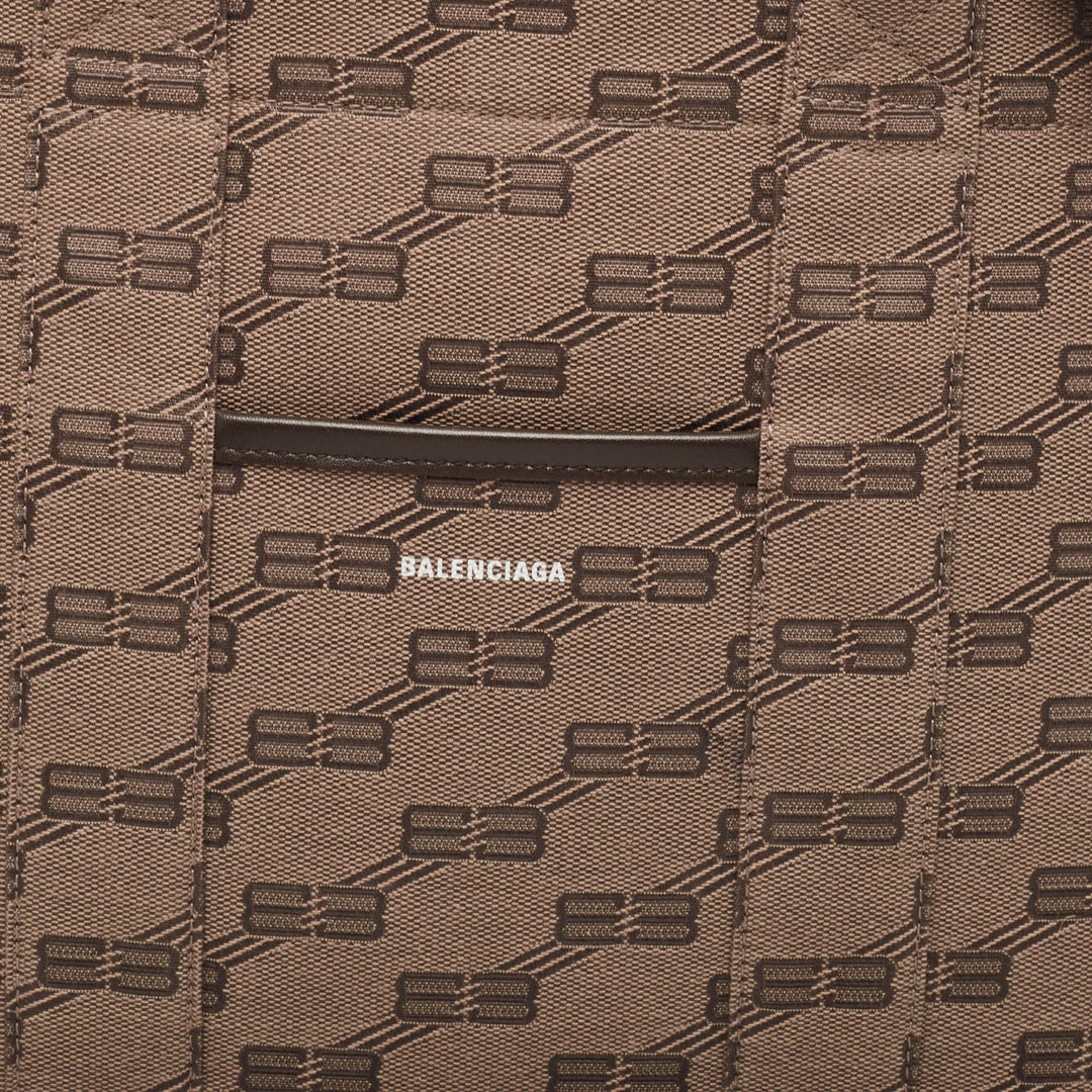 Top Quality Balenciaga Beige/Brown BB Monogram Canvas and Leather Medium Hardware Tote