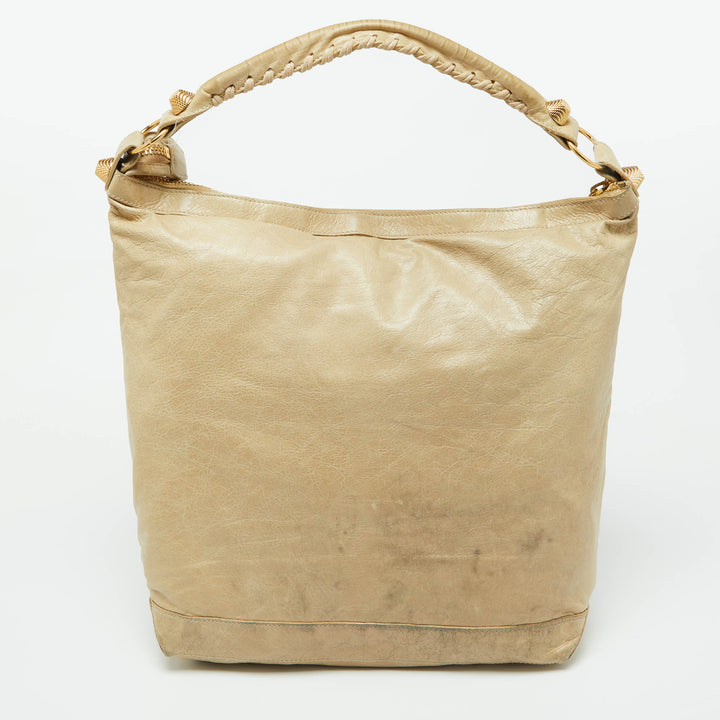 Top Quality Balenciaga Beige Leather GGH Day Hobo