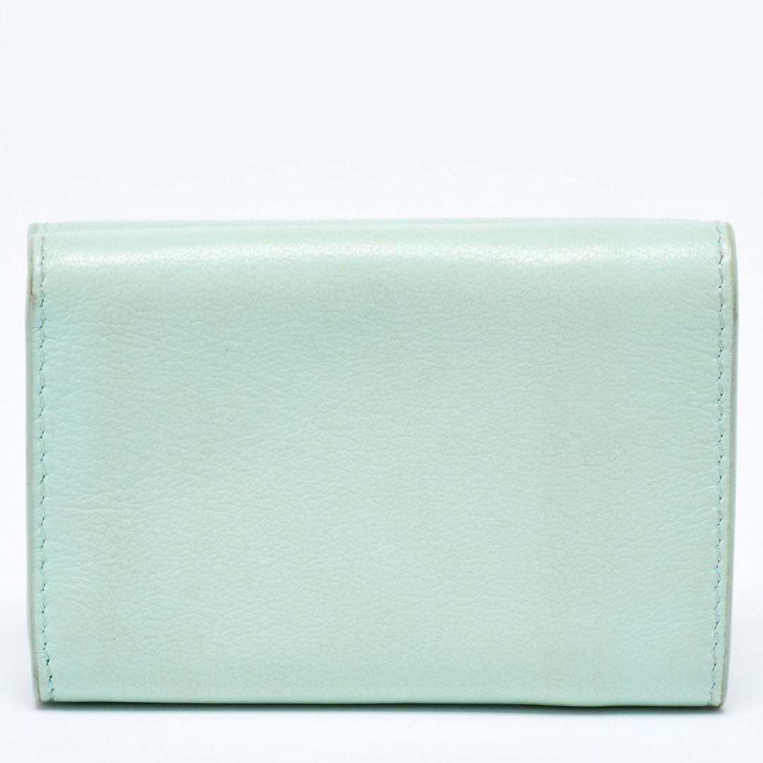 Top Quality Balenciaga Mint Green Leather Mini Papier Wallet
