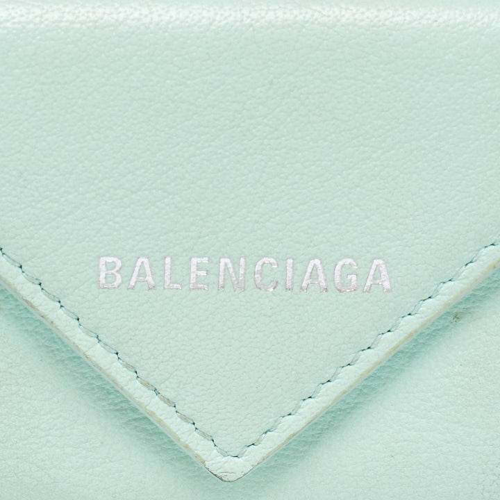 Top Quality Balenciaga Mint Green Leather Mini Papier Wallet