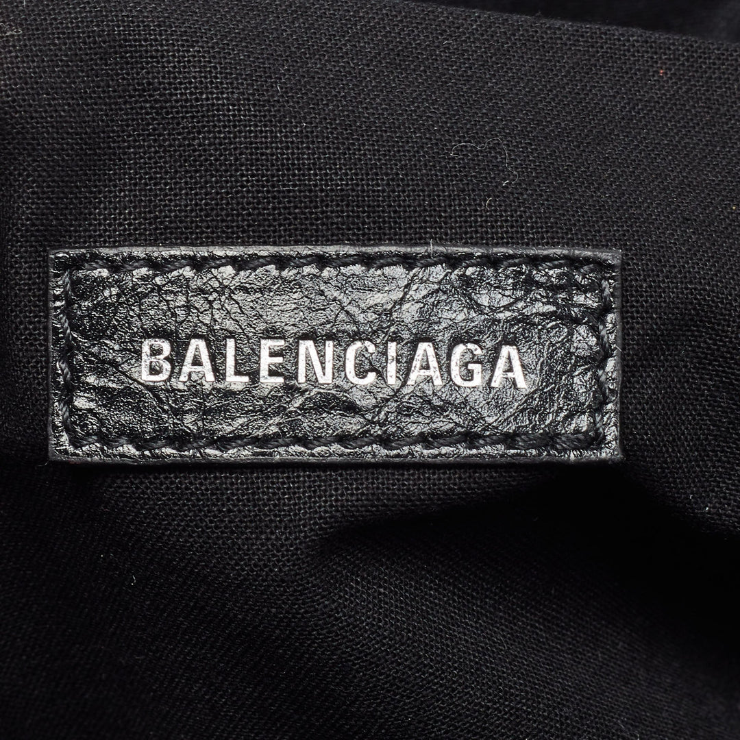 Top Quality Balenciaga Black Leather SGH Flat Wristlet Clutch