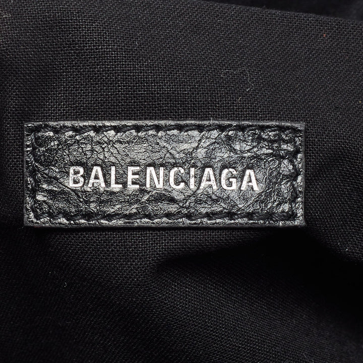 Top Quality Balenciaga Black Leather SGH Flat Wristlet Clutch