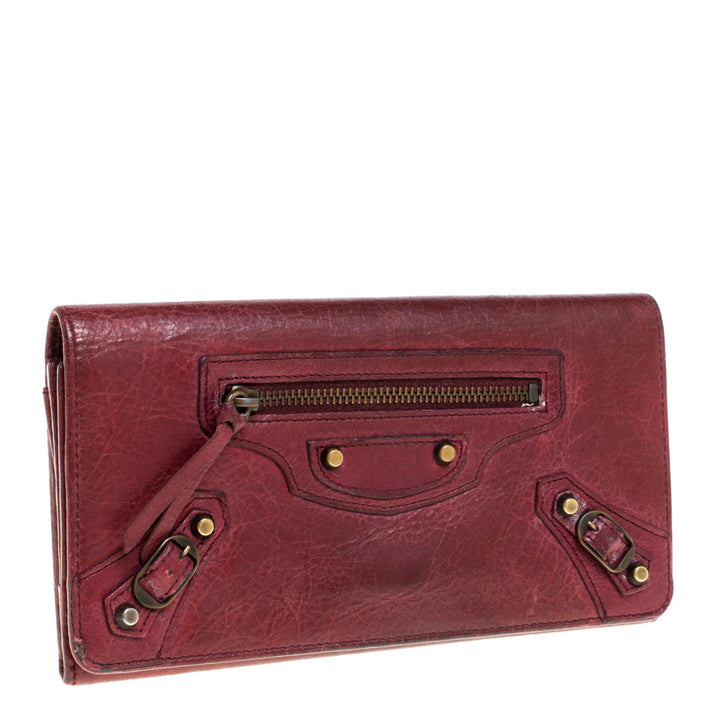 Top Quality Balenciaga Bordeaux Leather City Wallet