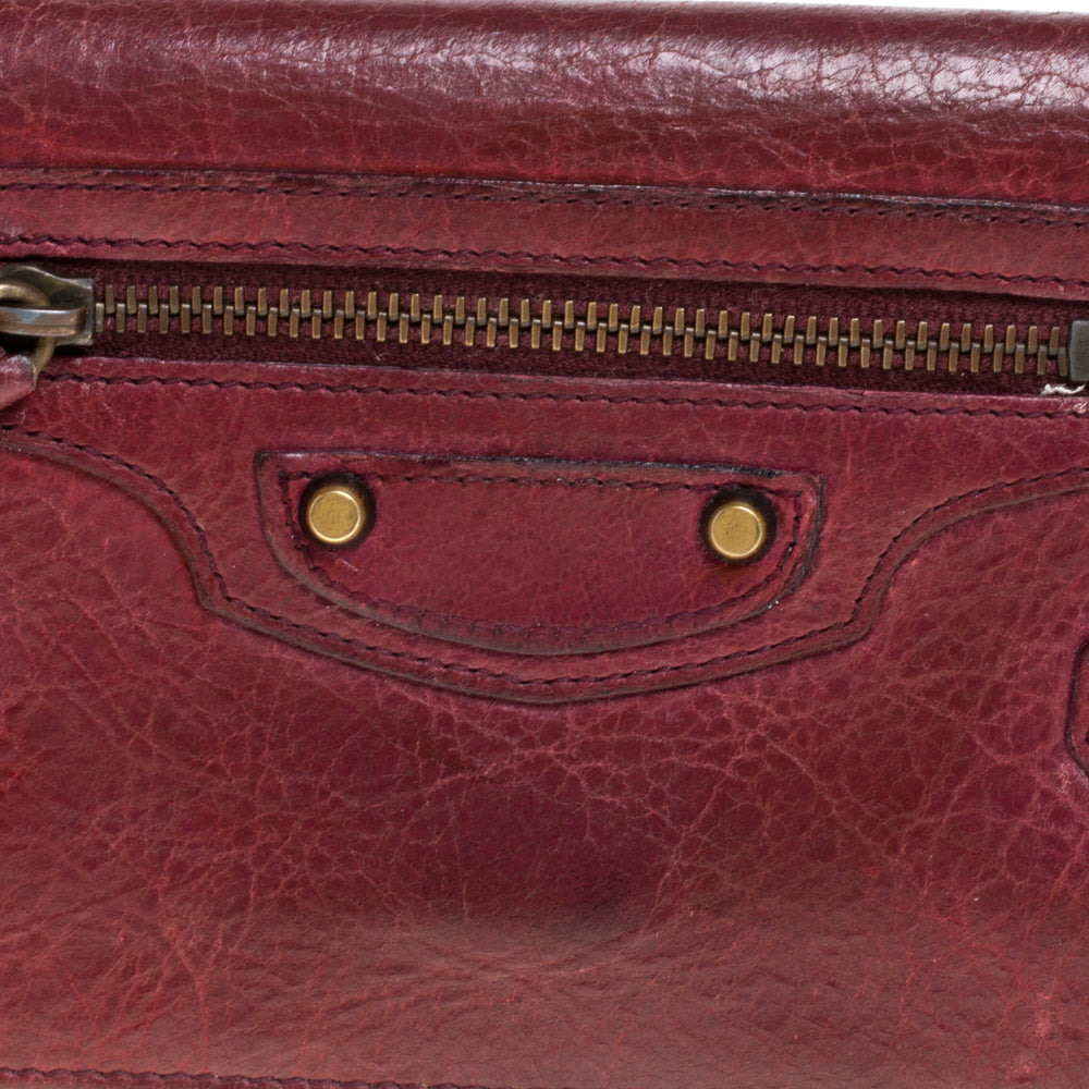 Top Quality Balenciaga Bordeaux Leather City Wallet
