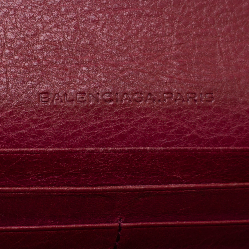 Top Quality Balenciaga Bordeaux Leather City Wallet