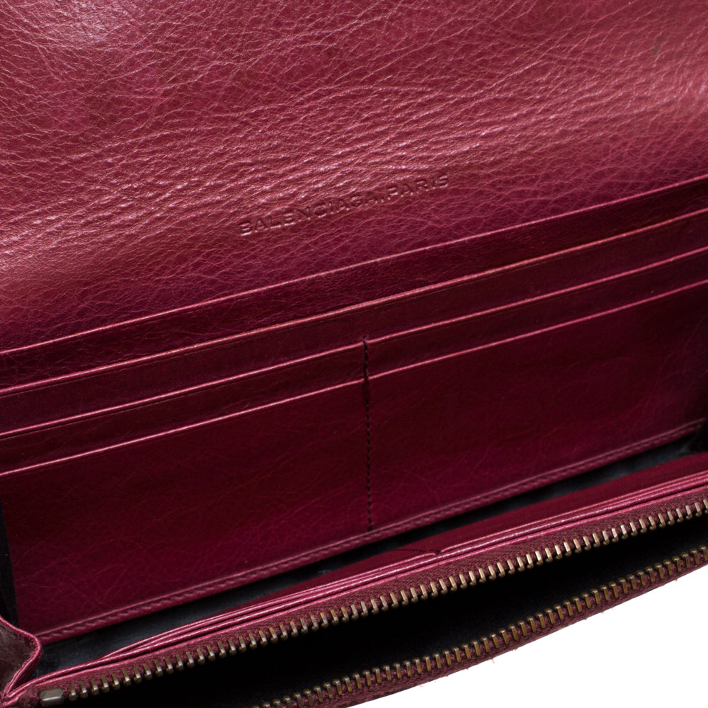 Top Quality Balenciaga Bordeaux Leather City Wallet