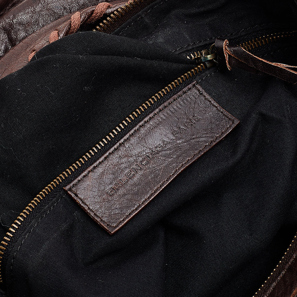 Top Quality Balenciaga Brown Leather RH Day Bag